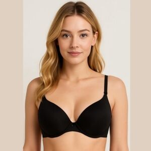 Iris & Lilly 38C Women's Microfiber Black Padded Demi Bra Brazier Leangere NWT